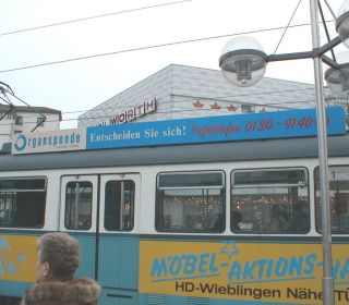 Beschriftung Strassenbahn Heidelberg