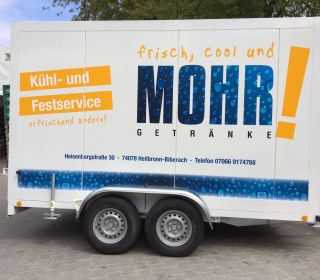 Fahrzeugbeschriftung Anhänger Mohr Getränke Heilbronn